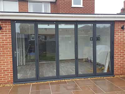 grey bifold doors