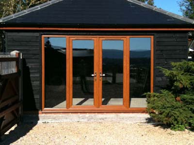 garden room french doors in oak upvc