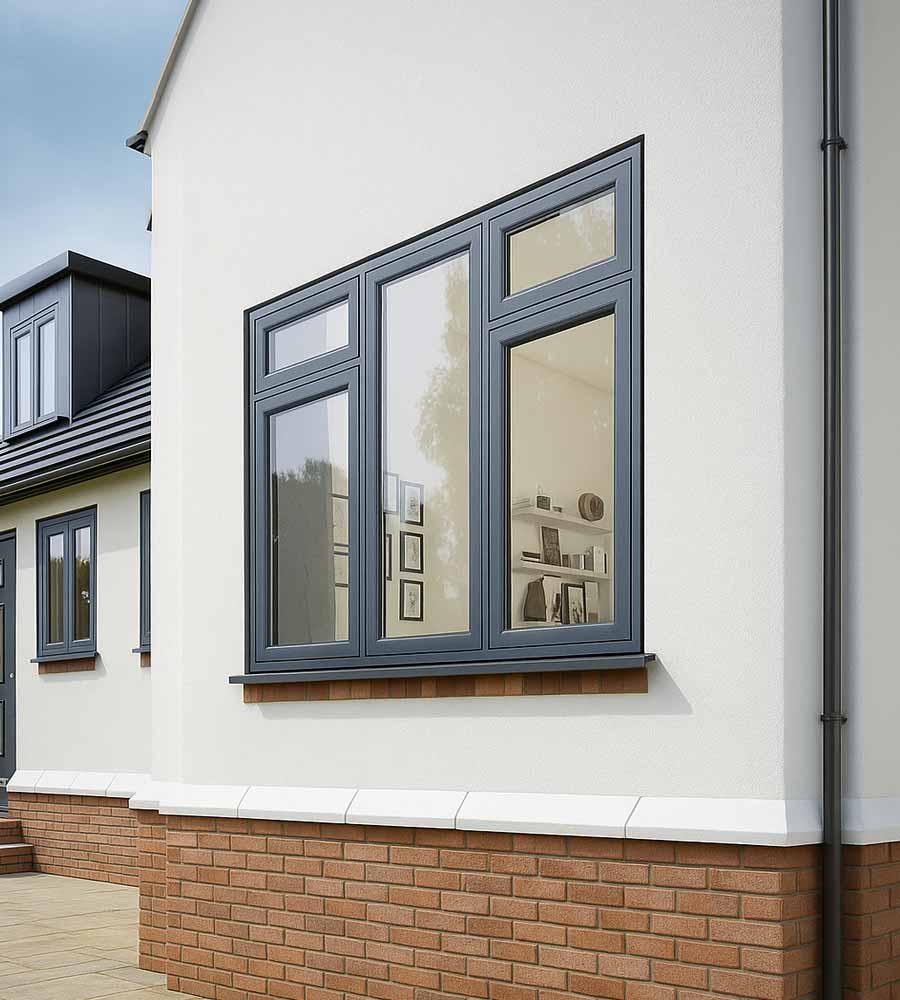 grey flush sash casement window